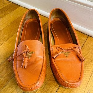 Orange Prada shoes